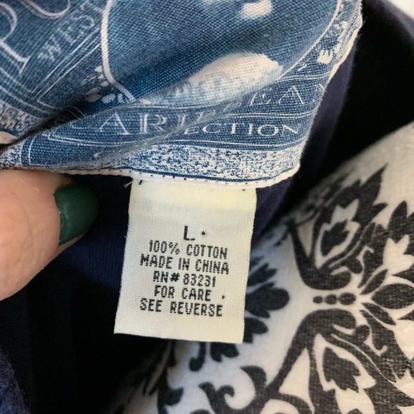 Pushers West Indies, women’s short sleeved, navy sailing shirt, size Lg. - Picture 8 of 11